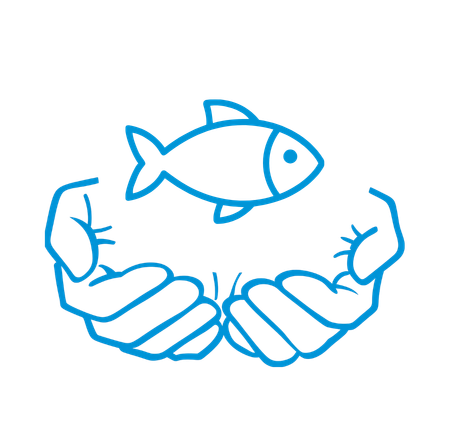 Icona del servizio di pulizia, sfilettatura ed eviscerazione del pesce